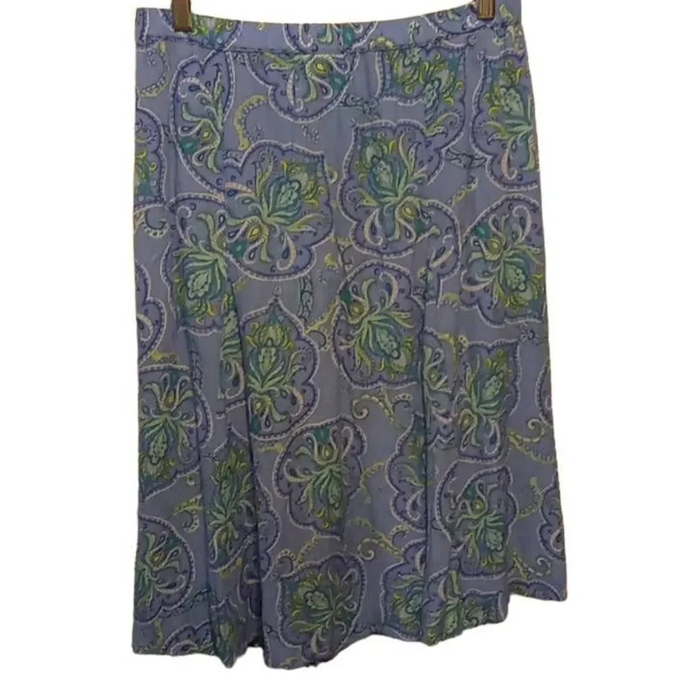 Jacylin‎ Smith Blue Elastic Waist Knee Length Skirt Women's Size S/C RN 42000